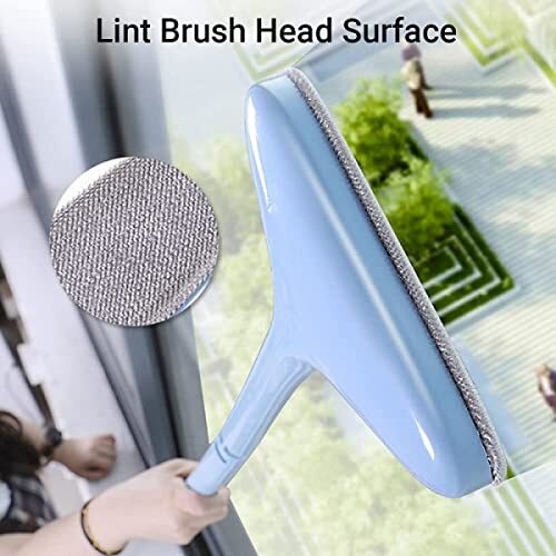 Avinya Multifunctional Screen Brush 2 In 1 - Plastic, Single Cavity, Multicolor | Extended Handle, Double-sided Window Cleaner, Mesh Wiper