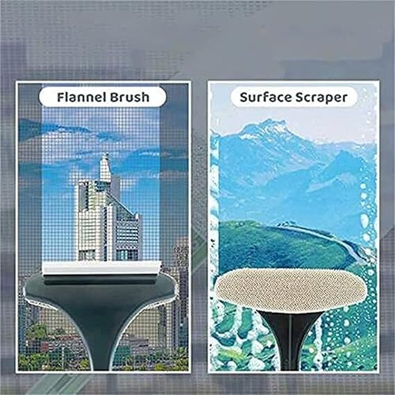Multifunctional Screen Brush - Pvc Material, Single Cavity Design, Multicolor (Green + Yellow) | 2-in-1 Wet And Dry Window Cleaning Tool