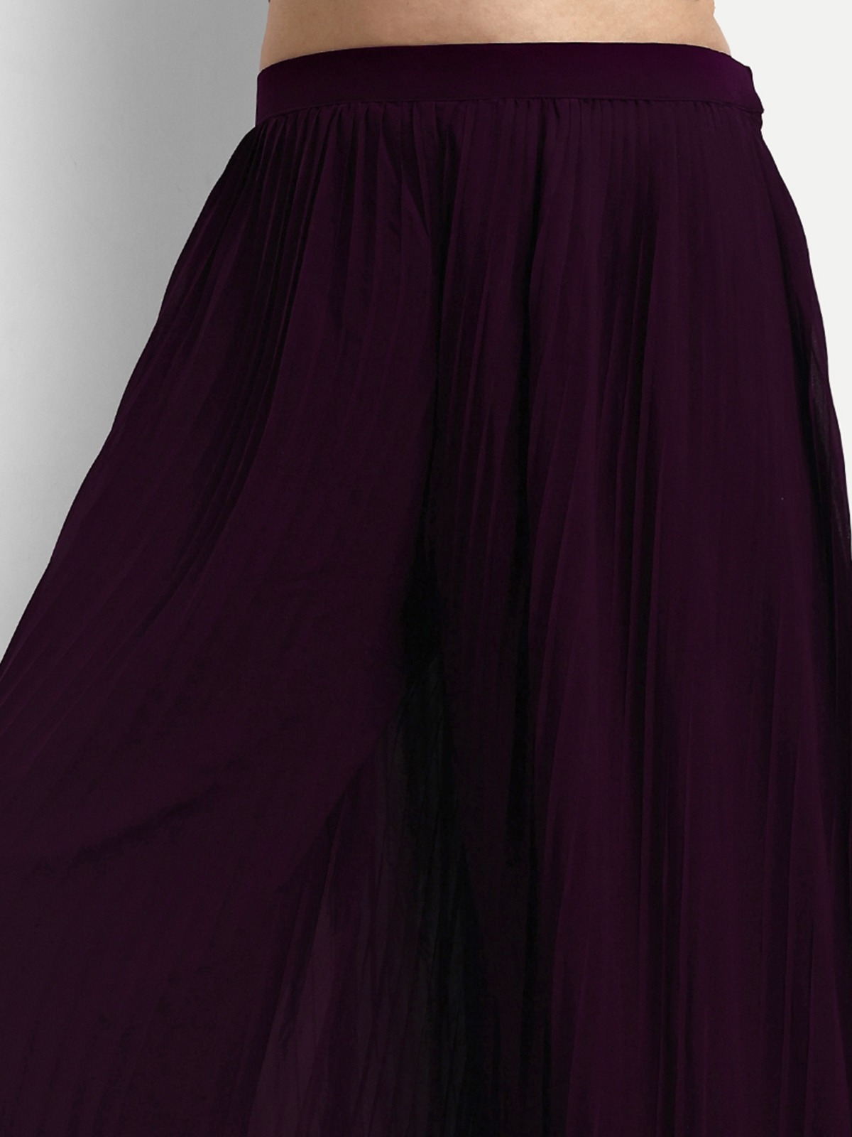 Georgette Designer Plazzo Suits - Color: Wine