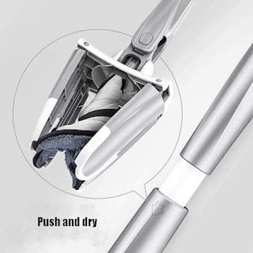 X Shape Microfiber Mop - Pvc Material, Multicolor Design | Self Wringing, Hands-free Manual Extrusion For Effective Floor Cleaning