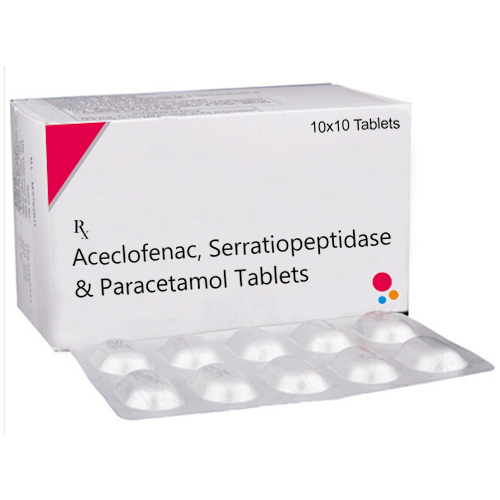 Aceclofenac Serratiopeptidase And Paracetamol Tablets Age Group: Adult
