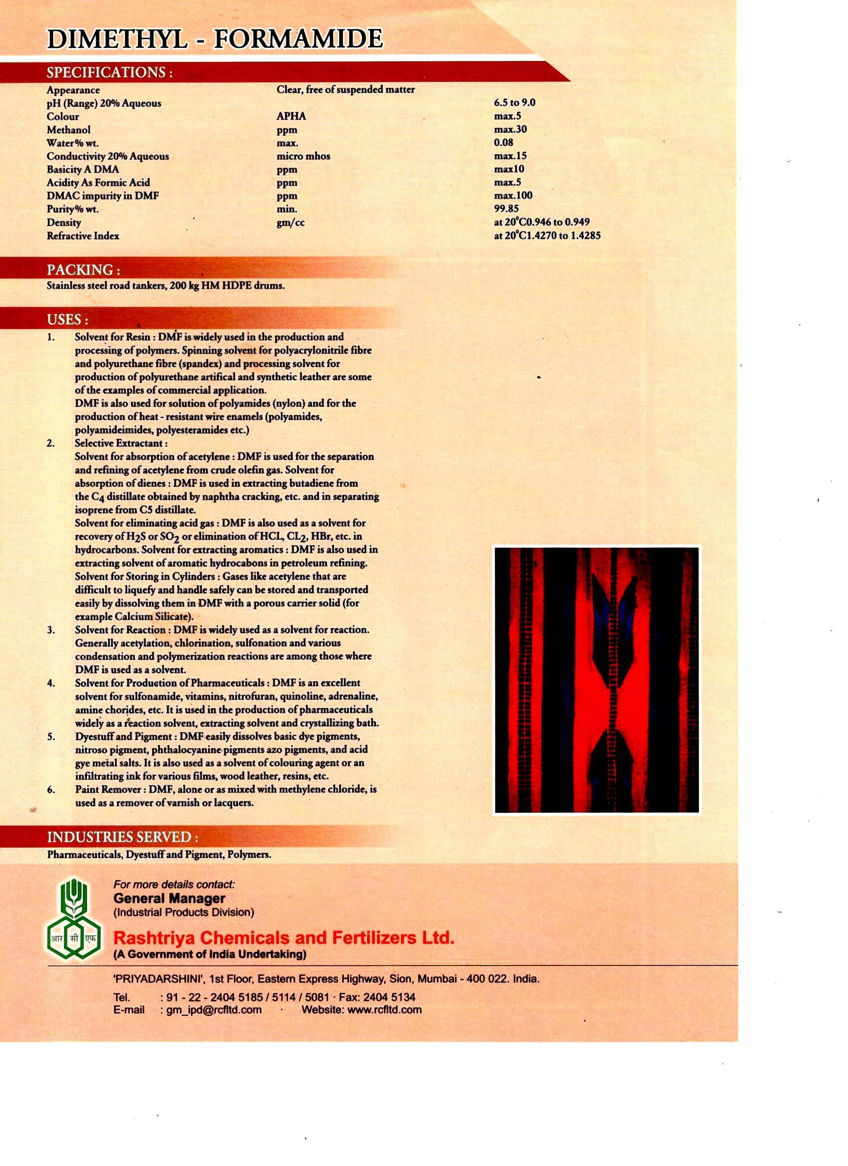 68-12-2 Dimethylformamide Application: Commercial