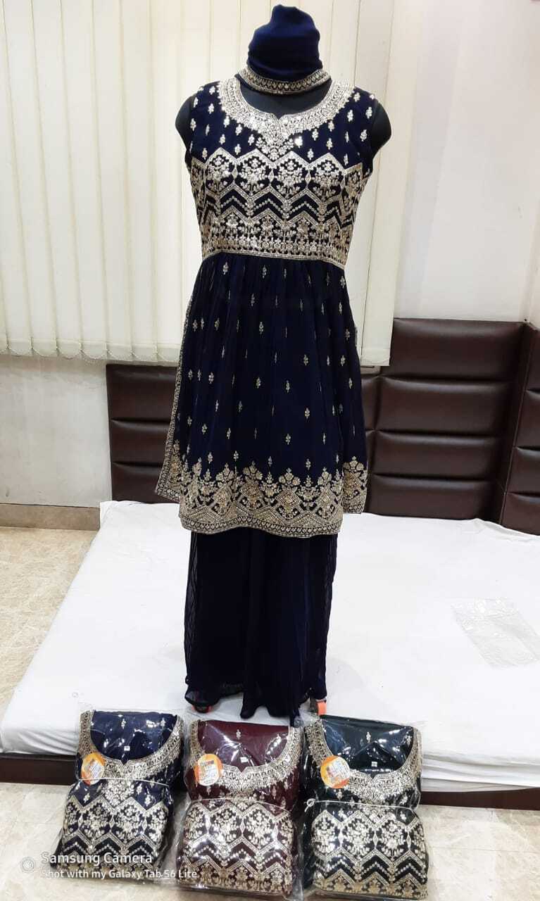 Georgette Salwar Suit - Georgette Material, Size S-xl, Maroon Color | Detailed Embroidery, Elegant Anarkali Style For Weddings & Special Occasions