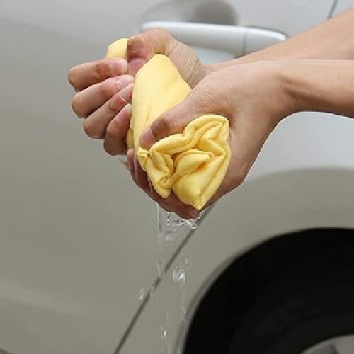 Semaphore Magic Chamois/clean Cham Cleaning Cloth - Other Material, Yellow Color | Suitable For Dry & Wet Cleaning Of Car, Bike, Home, Kitchen