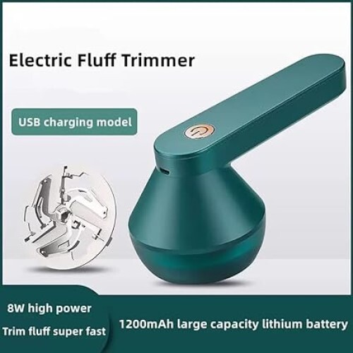 Electric Lint Remover Rechargeable - Plastic Pvc Material, Green Color | Portable Design, Single Cavity For Effortless Fuzz & Pet Hair Removal