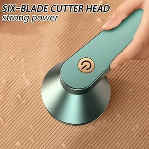 Electric Lint Remover Rechargeable - Plastic Pvc Material, Green Color | Portable Design, Single Cavity For Effortless Fuzz & Pet Hair Removal
