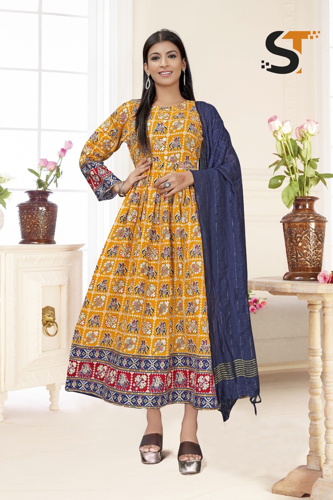 Anarkali Gown - Color: As Per Image