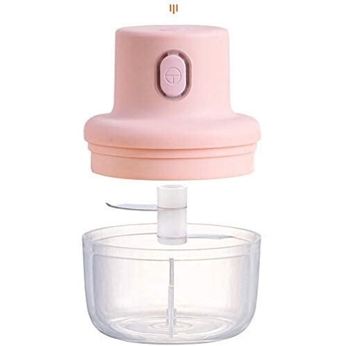 Calist Electric Garlic Chopper - Plastic 8.8 X 8.8 X 13.2 Centimeters Pink | Wireless Portable Rechargeable Mini Grinder For Vegetable Nuts Meat