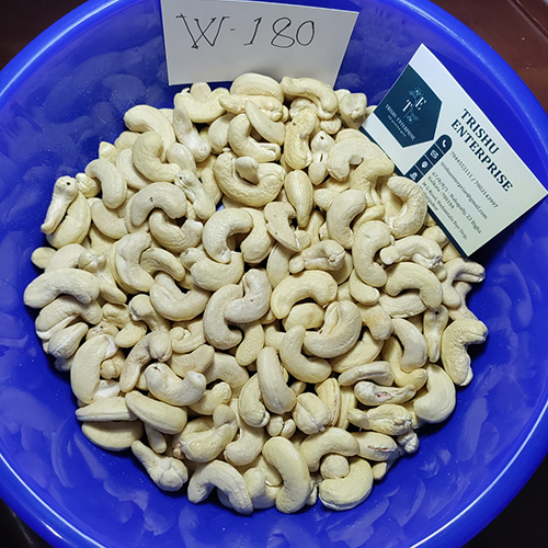 W180 Cashew Nuts - Premium Quality, Size 180 | Freshly Processed Raw, Organic Color, Natural Shape, 2% Broken, 4% Moisture, 6-Month Shelf Life, Perfect for Snacking & Recipes