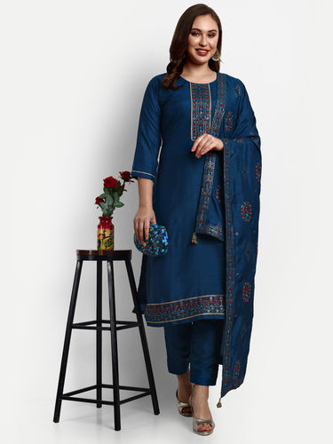 Blue Silk Designer Salwar Suits