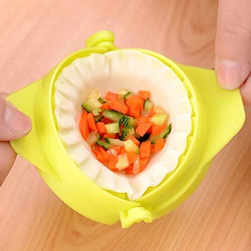 Kitchen King Gujiya Maker Tool Device - PVC Plastic, 11.5 x 9.5 x 2.5 Centimeters, Multicolor | Easy Mould Dumpling Wrapper, Non-Toxic Design