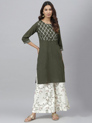 Kurti Palazzo Set By Jain Synergy N Fabtex