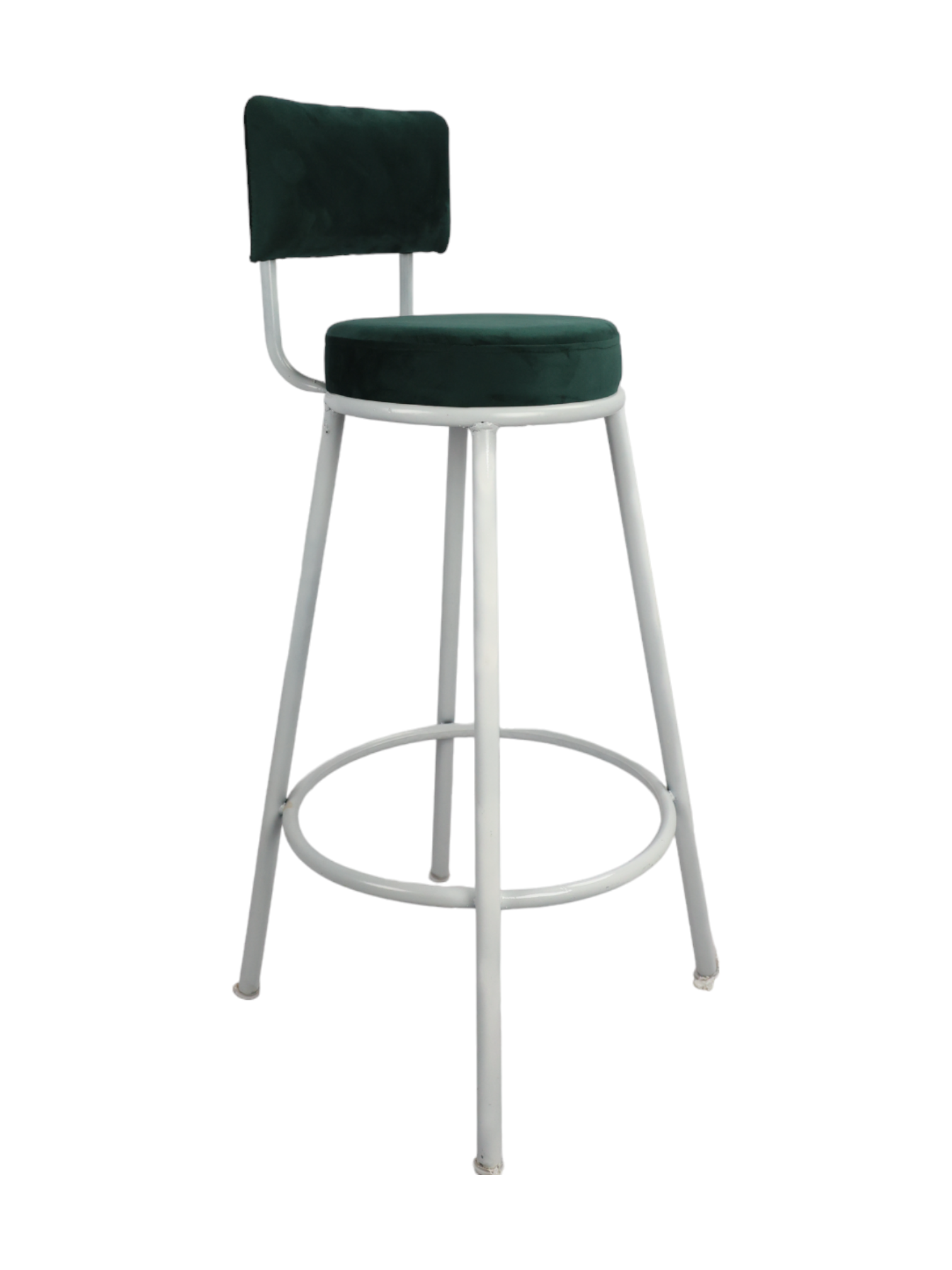 Adhunika Bar Chair - Stainless Steel Frame 17x17x42 Inches, White Antique Suede Upholstery, Easy To Clean, Uv Resistant, Lightweight, Maximum Capacity 100 Kgs