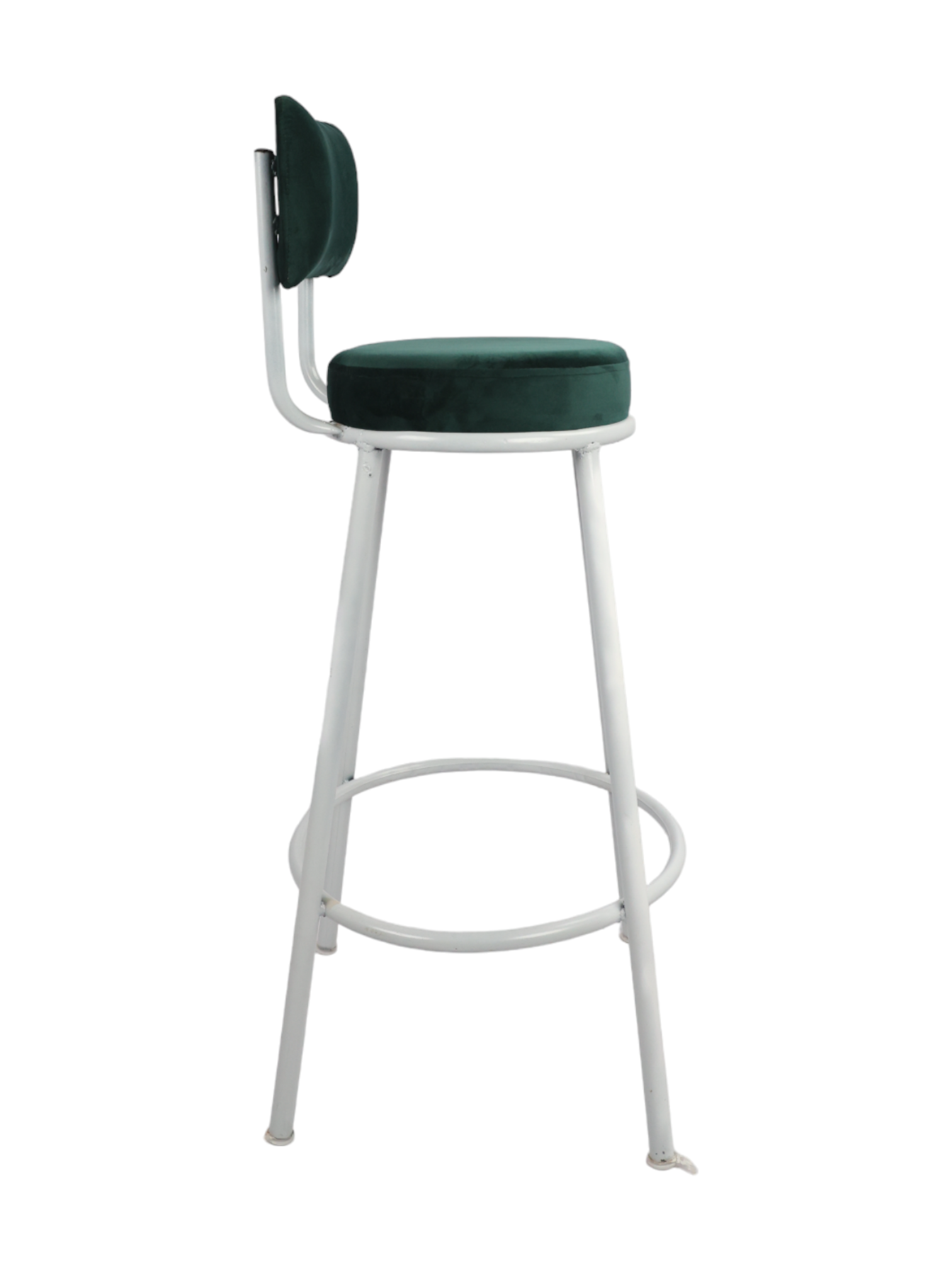 Adhunika Bar Chair - Stainless Steel Frame 17x17x42 Inches, White Antique Suede Upholstery, Easy To Clean, Uv Resistant, Lightweight, Maximum Capacity 100 Kgs