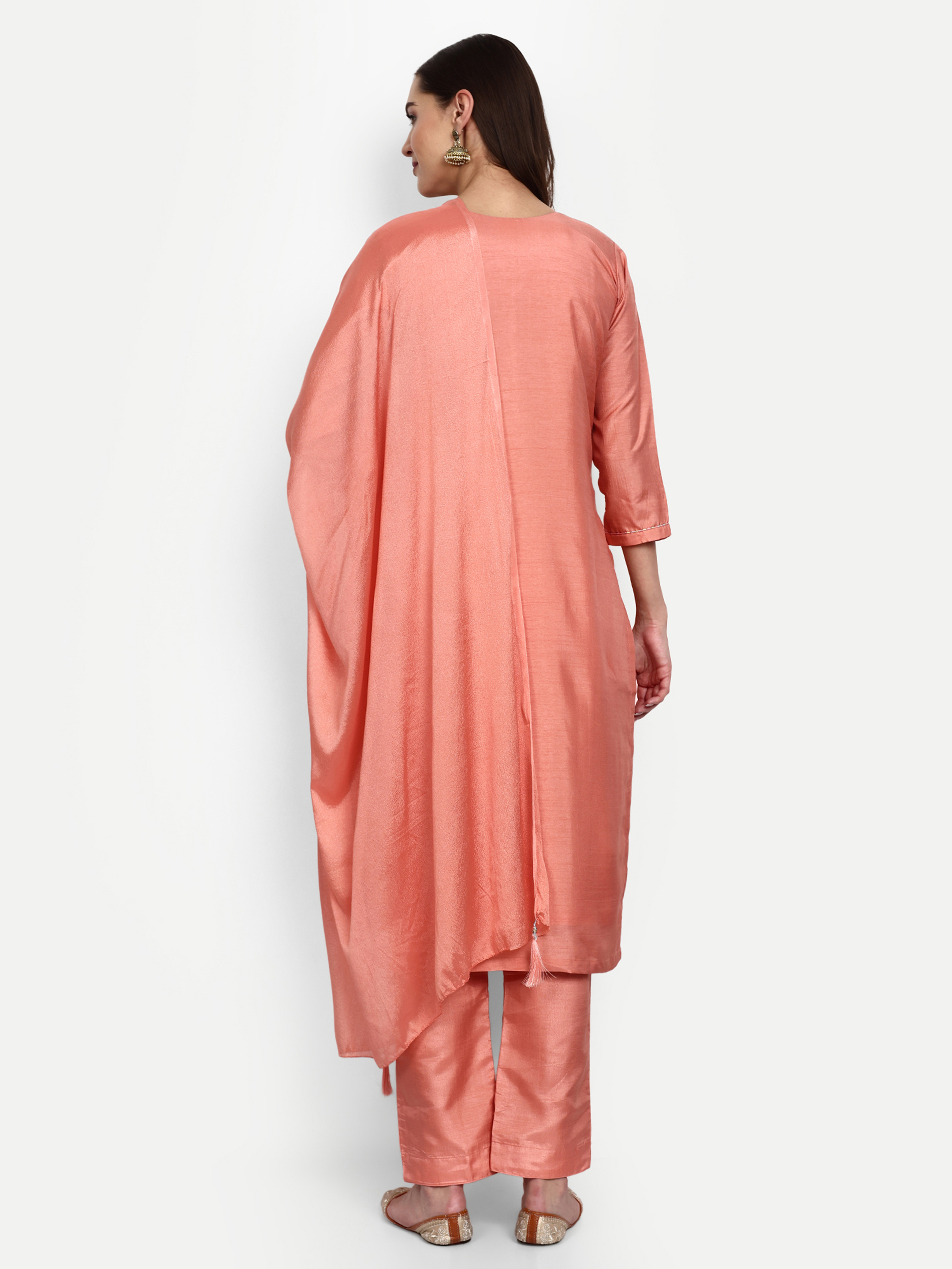 Peach Silk Designer Salwar Suits