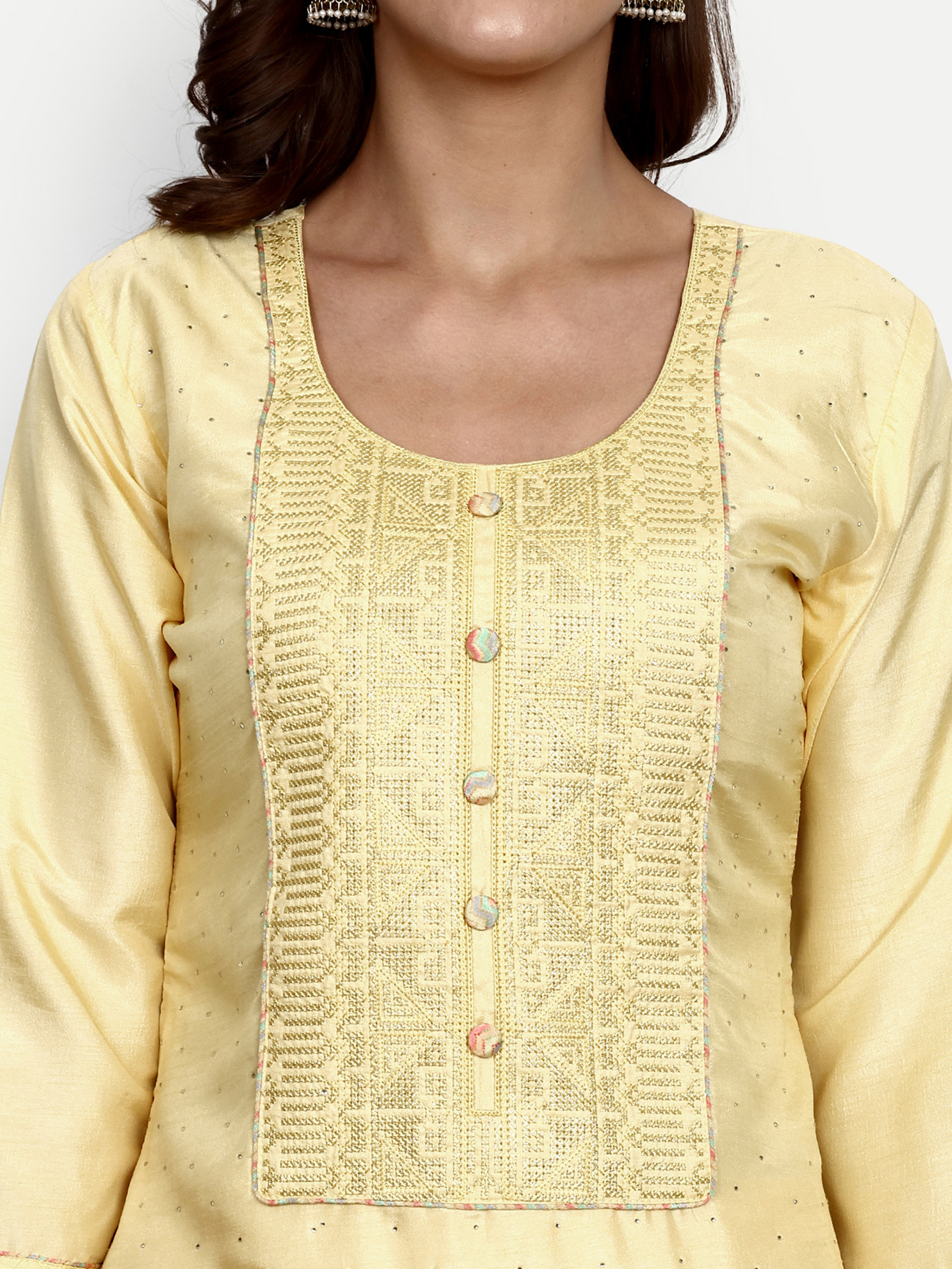 Yellow Silk Designer Salwar Kameez