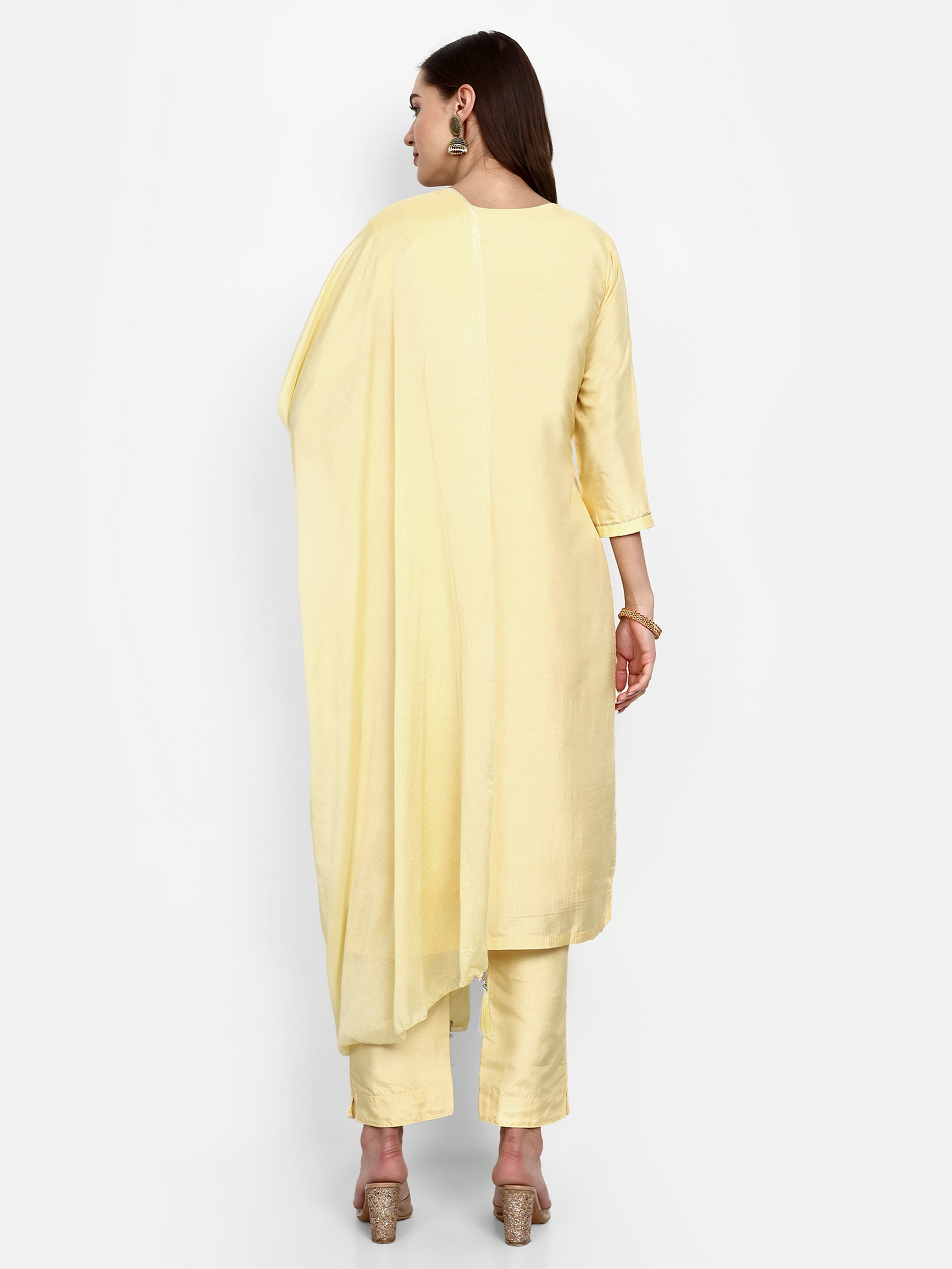 Yellow Silk Designer Salwar Kameez