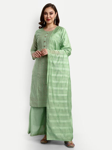 Green Modal Chanderi Silk Palazzo Suits