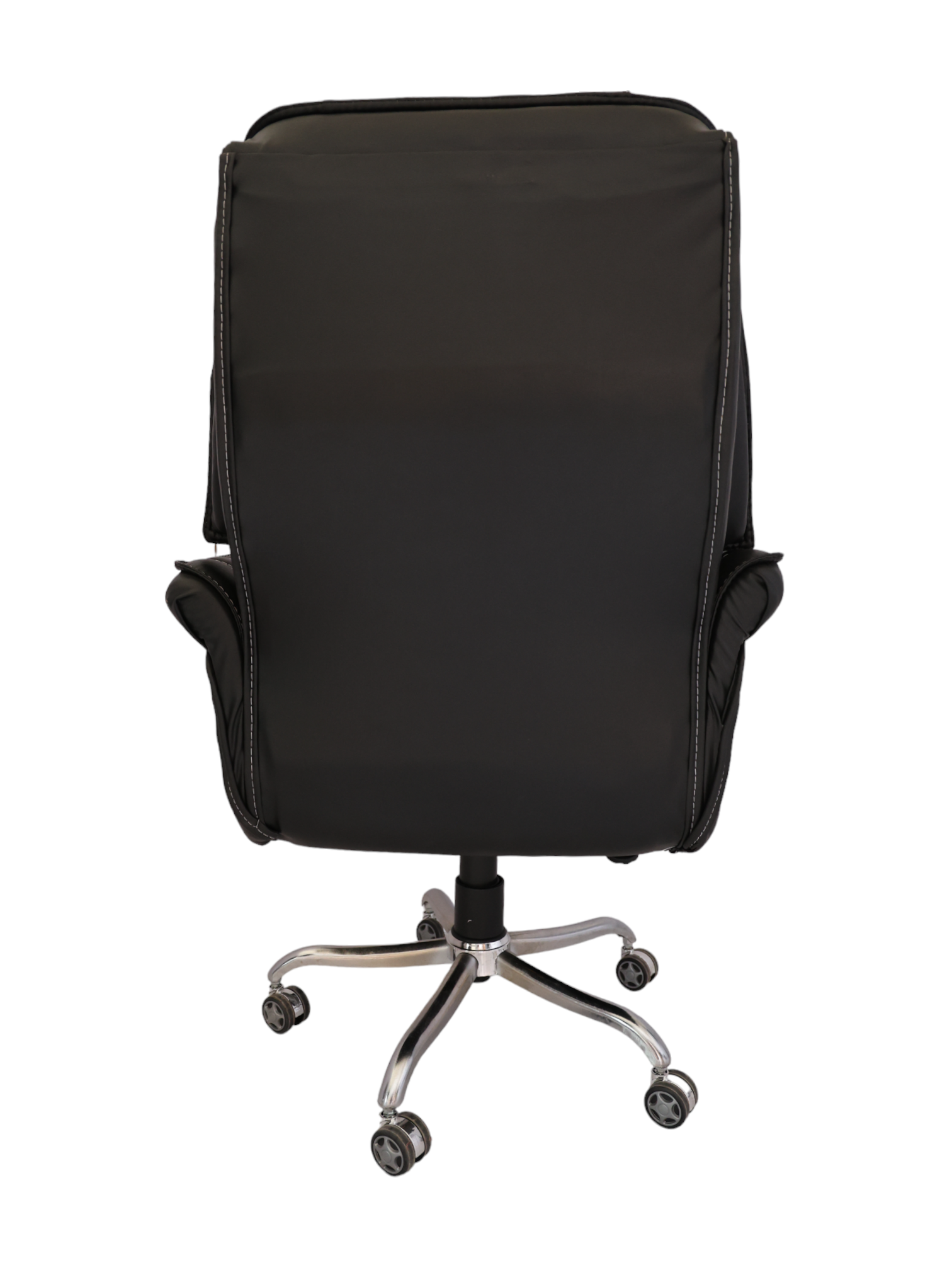 Adhunika High Back Boss Office Chair With Leather Seat (Black 28x23x49)