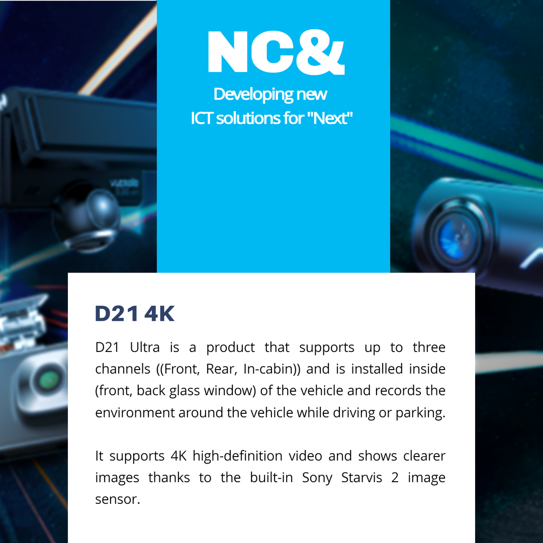 Built-in Design 4k Dashcam For Vehicles (Vueroid D21 4k)