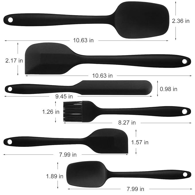 Mitsico Silicone Spatula - Food Grade Silicone, 6 Pc Set With Seamless One Piece Design, Ergonomical Handle For Comfortable Grip And Multi-purpose Use