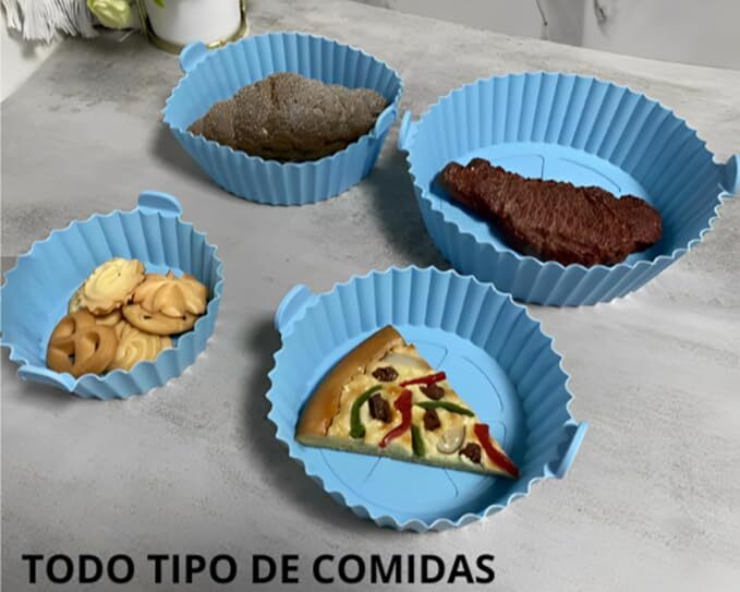 Genã©rico Pack Of 6 Silicone Moulds - Pvc Material 20 Centimetres Navy Color | Reusable Flexible Non-stick For Air Fryer Oven Cakes Cookies Biscuits