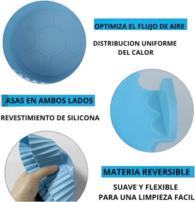 Genã©rico Pack Of 6 Silicone Moulds - Pvc Material 20 Centimetres Navy Color | Reusable Flexible Non-stick For Air Fryer Oven Cakes Cookies Biscuits