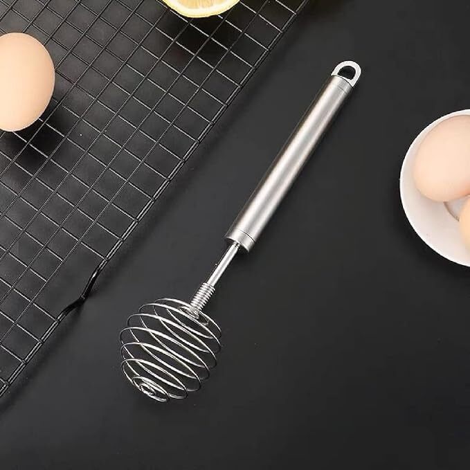 Tomatusãâ® 1 Pcs Stainless Steel Manual Eggbeater - 23 X 6 X 6 Cm, Silver Color, Lightweight 70g Design For Versatile Kitchen Mixing & Whisking