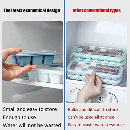 Anayu Store (Pack Of 3) Mini Ice Cube Trays With Lids, Bpa Free Stackable And Reusable, Silicone Ice Cube Tray For Coffee, Bottom, Bpa Free Stackable And Reusable.