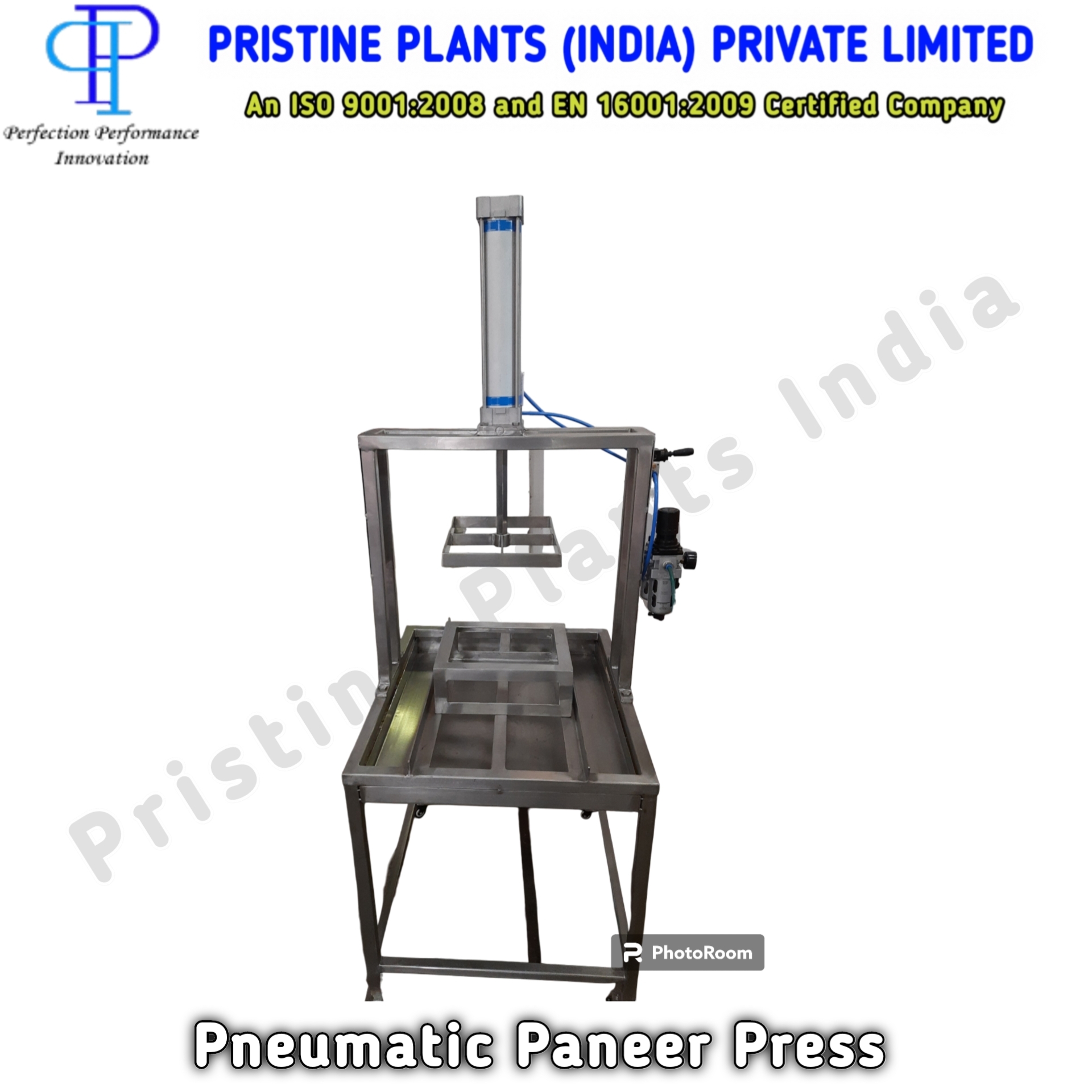Pneumatic Paneer And Tofu Press - Stainless Steel, 20x20x35 Inch , Automatic 25 Kg/hr Capacity, Durable And Computerized Control System