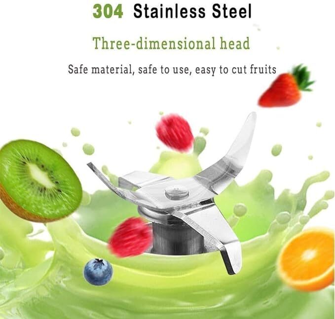 Mitsico Portable Blender, Personal Size Electric Rechargeable Usb Juicer Cup, Fruit Mixer Jar Machine With 4 Blades For Home And Travel (380 Ml, Multi-colour)