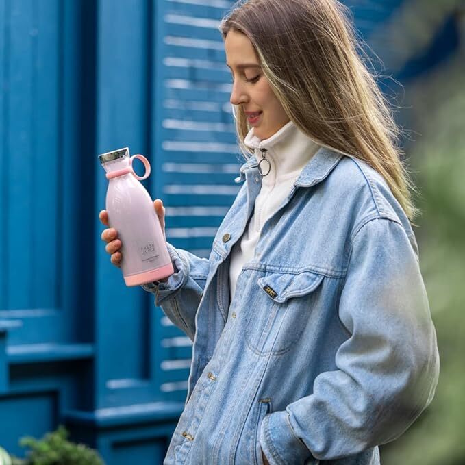 Mitsico Portable Usb Bottle Juicer Electric Usb Juice Maker Mixer Bottle Blender Grinder Mixer,4 Blades Rechargeable Bottle, Shake Fruit & Vegetable, Juice Blender, Grinder For Home