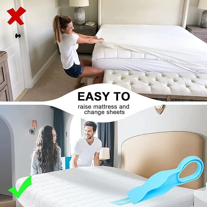 Sushiel Mattress Lifter Tool - Plastic Material, Single Cavity Design, Sky Color | Bed Making Aid To Change Sheets Instantly, Save Time And Energy