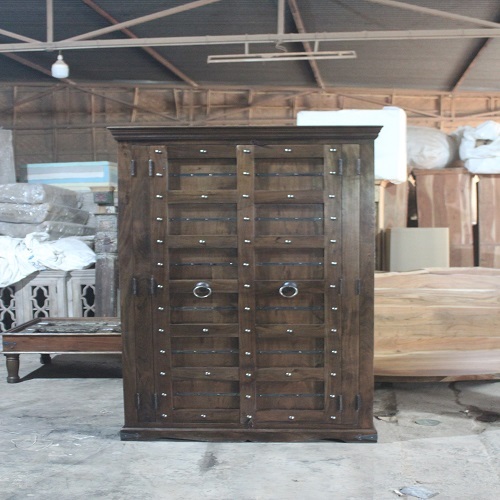 Acacia Wood Almirah - Artwork: Handmade