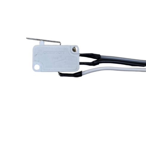 Micro SwitchShell - Industrial Plastic FR, SPDT Silver Contact, 20" PVC Copper Wire Length, Stainless Steel Lever 20MM, White, Max Current 10A, 100K Mechanical Life