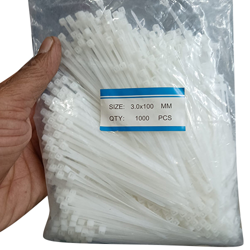 White 3.0X100Mm Nylon Cable Tie