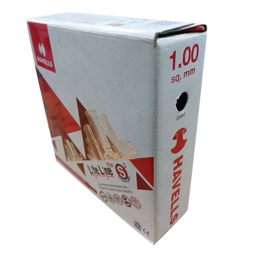 Red 1.00 Sqmm 90M Havells Lifeline House Wire