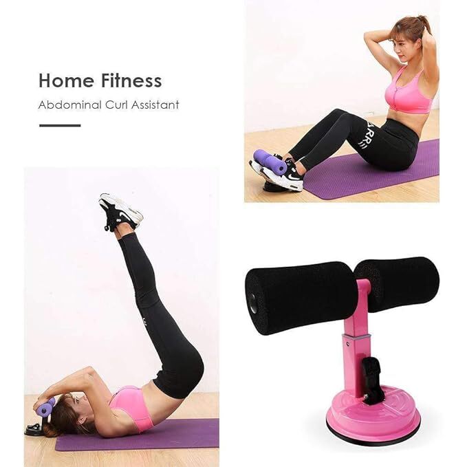 Dr Mall Home Fitness Equipment Sit-ups And Push-ups Assistant Device - Rubber Material, Size 20x15x10 Cm, Multicolor | Suction Cup, Single Cavity Design