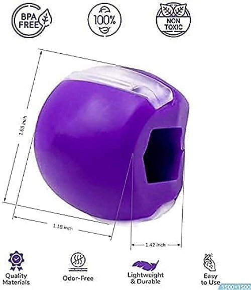 Meetzone Jawline Exerciser For Men And Women - Pvc Material 10 X 10 X 10 Cm Multicolor | Easy-to-use Face Chin Mouth Exerciser Jaw Muscle Toner