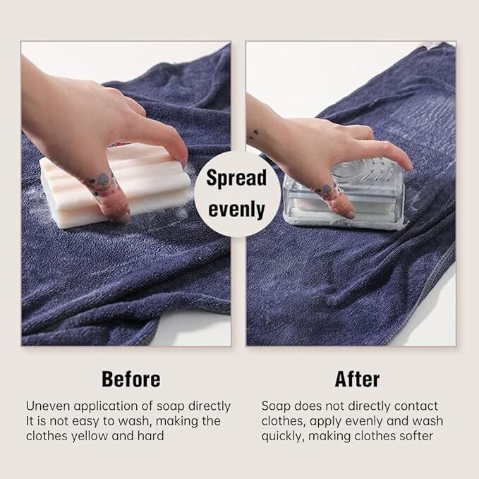 Qonetic Multifunctional Soap Dish Laundry Rolling Soap Box Portable Soap Bar Box Dispenser With Rubber Roller Foaming Soap Saver With Drain Holes And Spring Travel Soap Holder (Soap Dispenser)