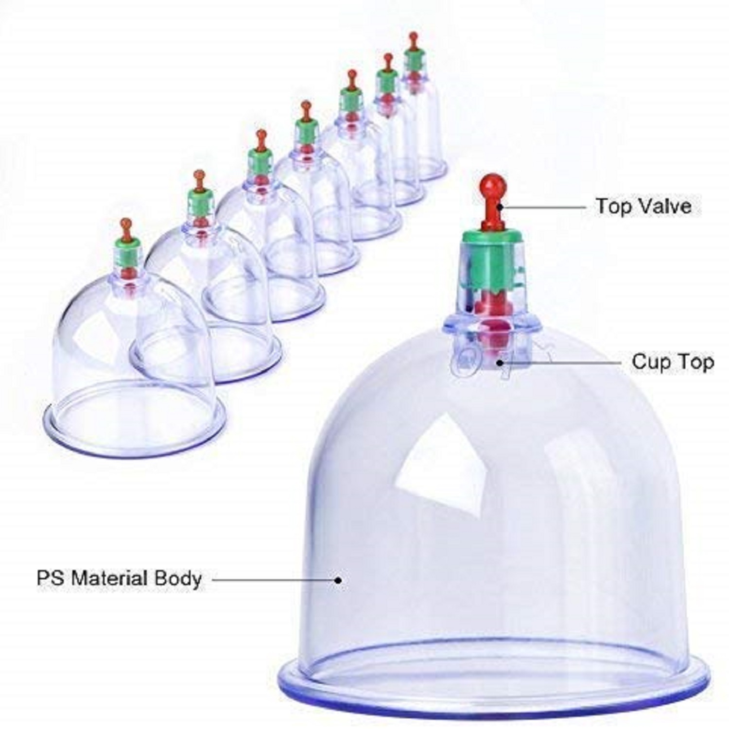 12 Cups Sets For Cellulite Cupping Massager - Environmentally Friendly Silicone Material , Easy To Use And Clean With Strong Suction, Pain Relief And Improved Circulation