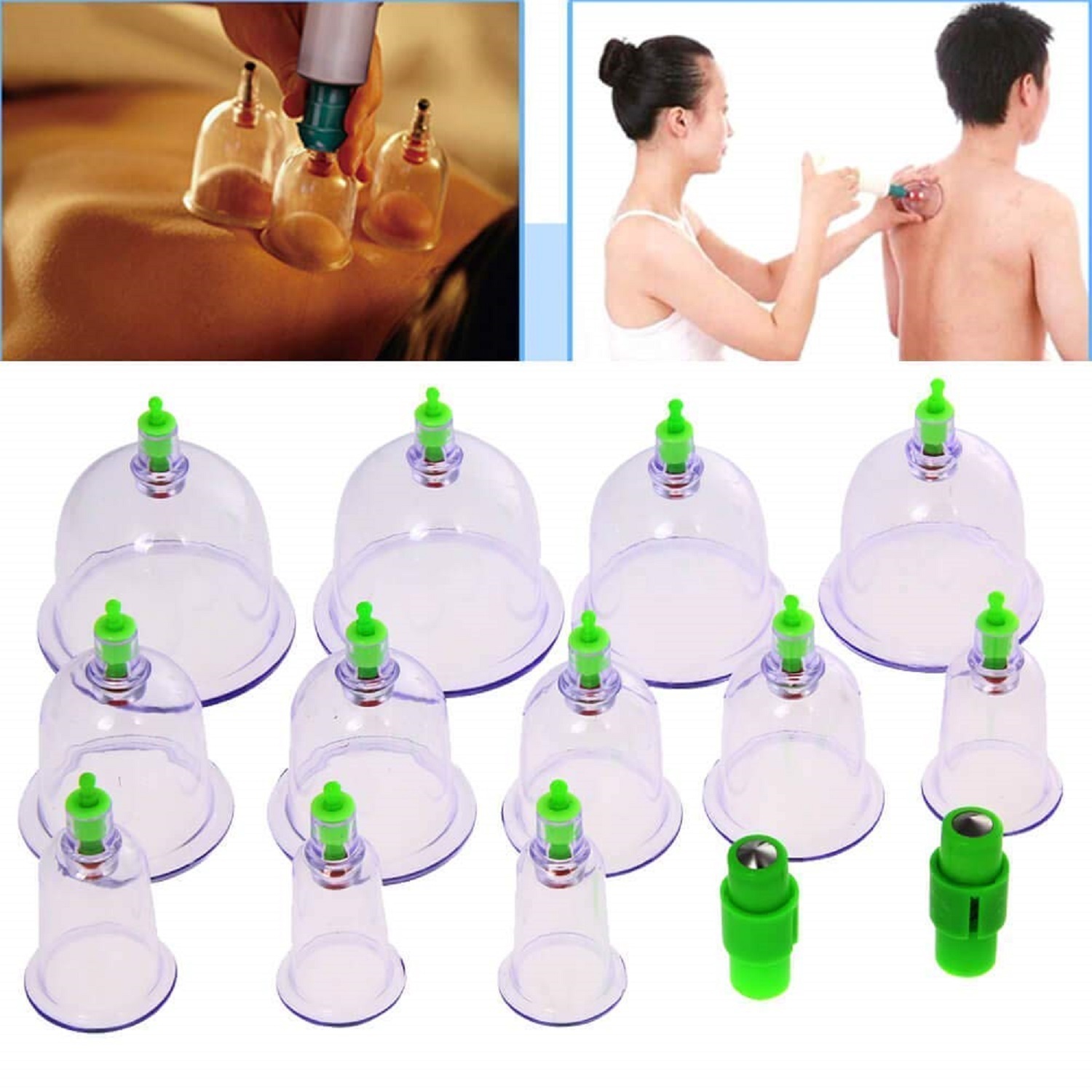 12 Cups Sets For Cellulite Cupping Massager - Environmentally Friendly Silicone Material , Easy To Use And Clean With Strong Suction, Pain Relief And Improved Circulation