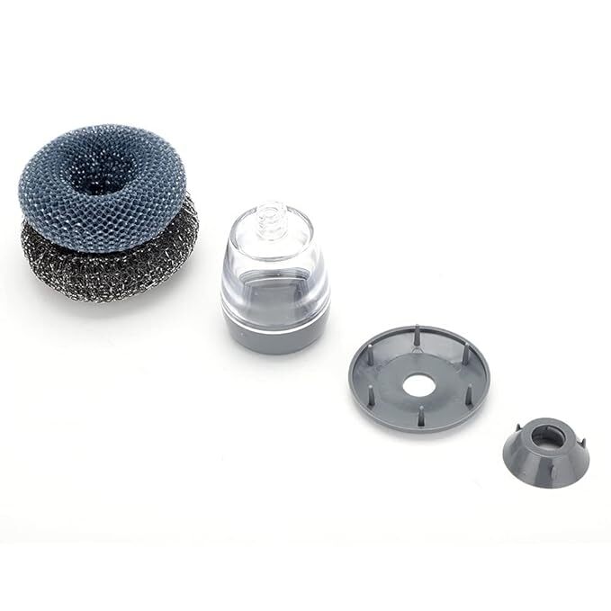 Heria Stainless Steel Scrubbers - Plastic, Black Pvc | Ideal For Cast Iron Pans, Single Cavity Design, Powerful Scrubbing For Stubborn Messes