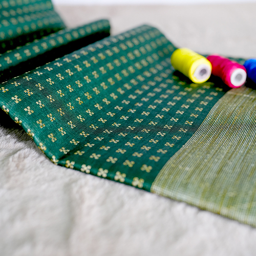 Multicolor Emerald Enchantment Silk Saree