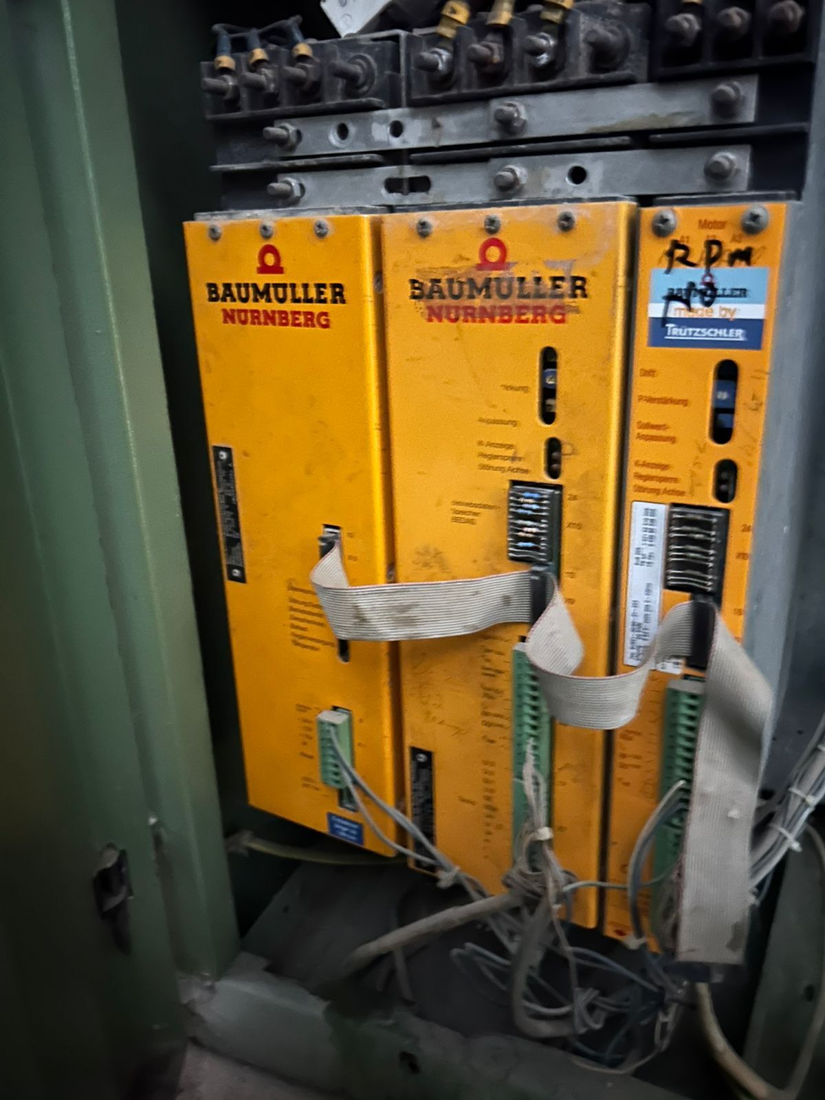 Baumuller Drive - Stainless Steel, Yellow | Original Trutzschler Carding Spares For Dk 760, Dk 803, Dk 903 In Running Condition