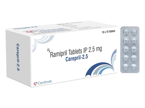 Carepril 2.5 Tab - White to Off-White Tablet, Ramipril 2.5mg | Treats High Blood Pressure and Heart Failure