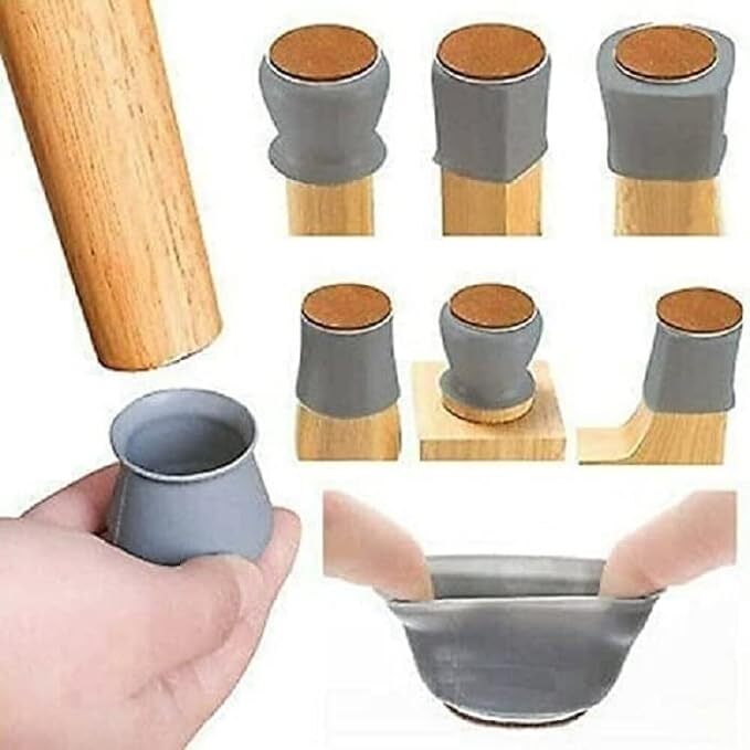 Silicone Chair Leg Floor Protectors Single Cavity, Assorted