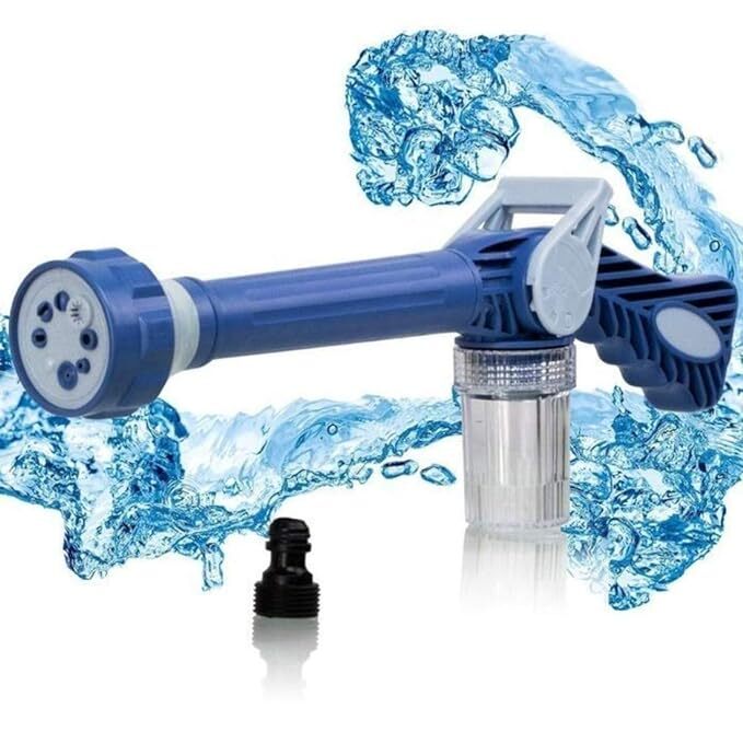 Emndrãâ® Ez Jet Water Cannon 8 In 1 Turbo Water Spray Gun - Plastic, 32.6 X 3.5 X 6.3 Cm, Multicolor | Features Inbuilt Soap Dispenser For Car And Garden Washing