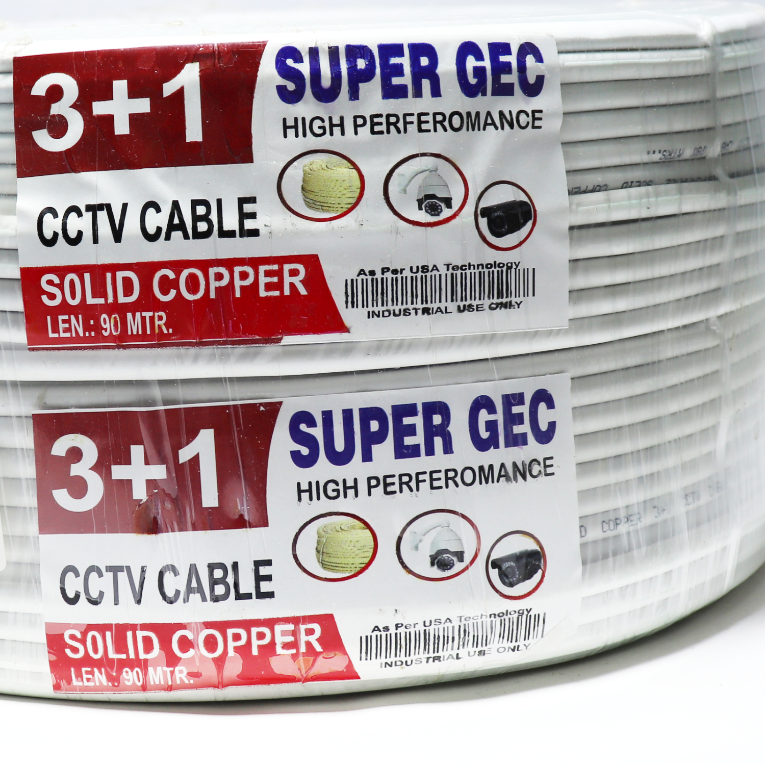 White 3+1 Cctv Camera Wire Ccs (90 Mtr)