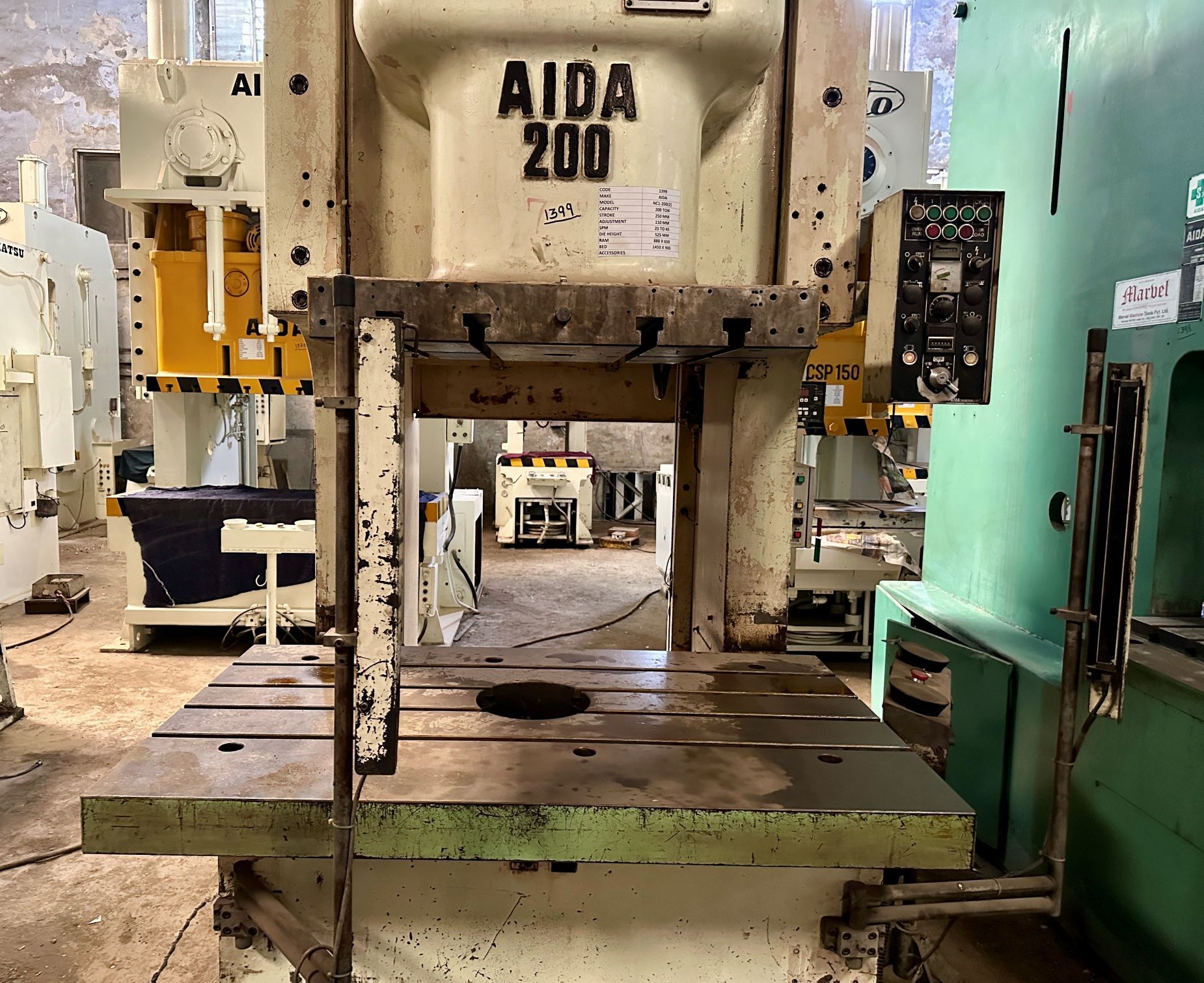 1399 C Frame Single Crank Press Application: Industrial